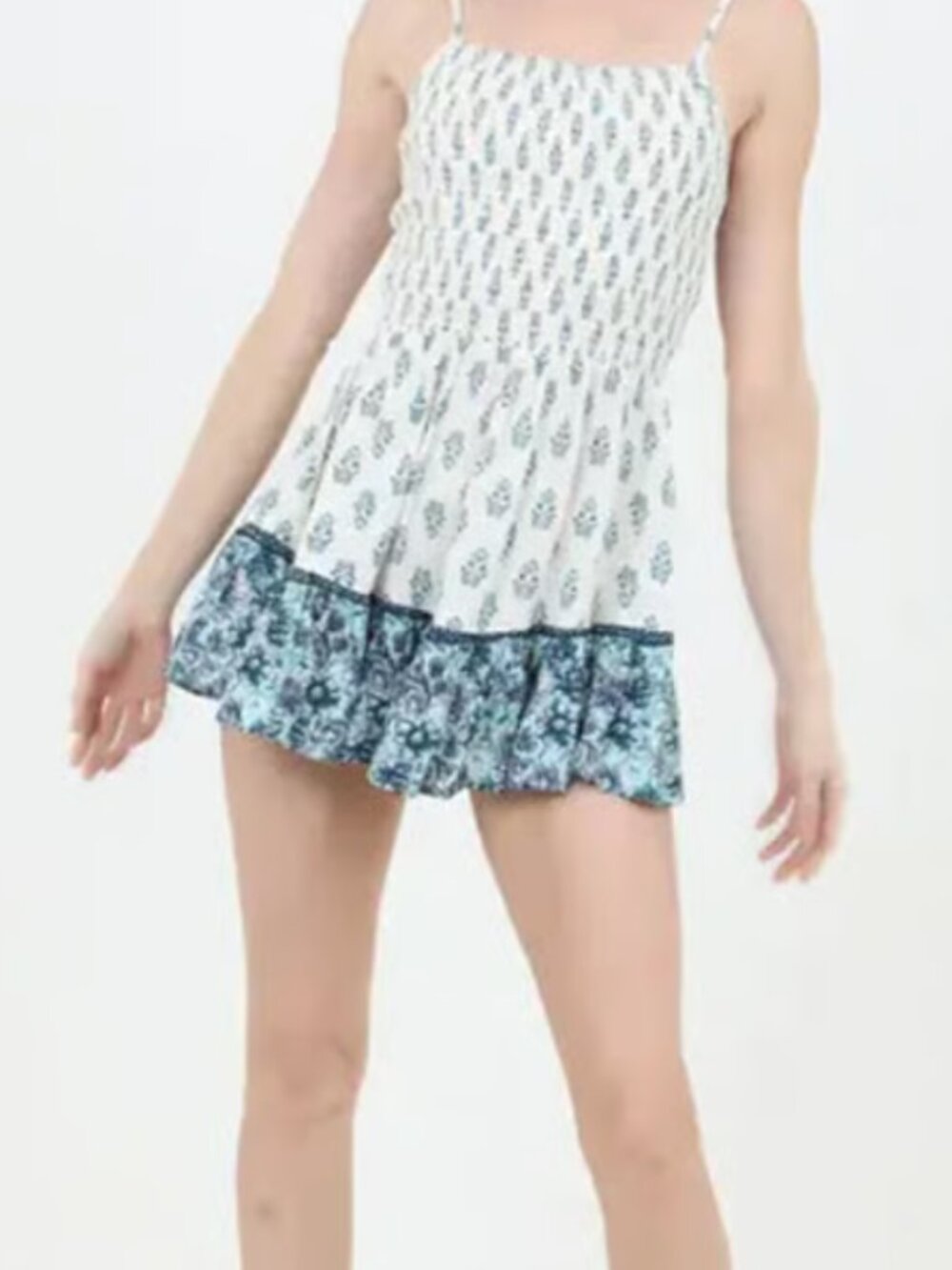 Floral Boho Ruffle Mini Dress